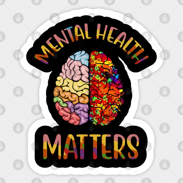 Colorful Mental Health Matters Mental Illness Awareness Sticker by ArtedPool